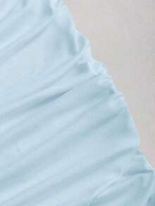 Vestido mini ajustado y sexy para mujer con hebilla metálica sin tirantes - Azul - Ver 3