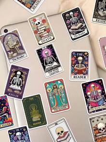 50 pièces Ces autocollants mystérieux sur le thème du tarot présentent des couleurs riches et vibrantes et sont parfaits pour décorer des cahiers, des valises, des tablettes et des étagères. Avec leur style unique et sophistiqué, ils apportent une touche de mystère et de romance à votre vie quotidienne, en en faisant des récompenses ou des cadeaux de fête idéaux. - Voir 4