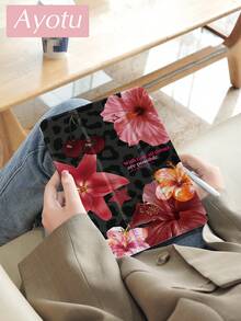Ayotu 豹纹、红百合和樱桃图案，兼容 iPad Air 8 (M4) 2026 (11 英寸)、Air 8 (M4) 2026 (11 英寸)、2021/2020 款第 9/8 代 10.2 英寸、带笔槽的 Galaxy Tab A8 10.5 英寸 2022、Kindle Paperwhite 第 12 代 2024，支持自动睡眠/唤醒功能，时尚保护套 - 彩色 - 查看 4