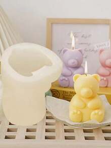 3D Sitting Bear DIY Handmade Plaster Aromatherapy Multifunctional Silicone Mold - Bear - View 1