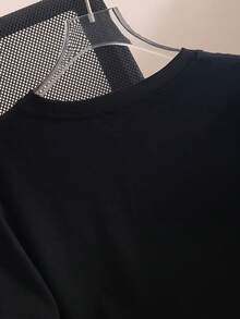 Camiseta Retro Personalizada con Foto/Tipo de Letra, Regalos Personalizados para Todas las Estaciones, Ropa Casual Elegante y Cómoda - Negro - Ver 4