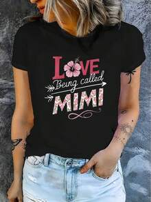 Women's Casual Short Sleeve T-Shirt, 1 Piece, 100% Thick Cotton - Comfortable Round Neck, Soft And Pretty Top - 黑色 - 查看 3
