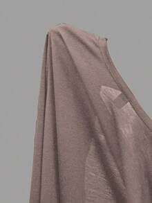 Chaqueta casual de mujer con mangas tipo murciélago - Marrón Mocha - Ver 7