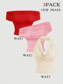 Set de 3 piezas de Tops de Tirantes Versátiles para Mujer - Multicolor 3 - Ver 11