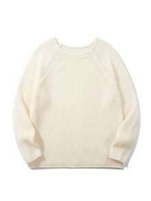 26 New Lightweight Solid Color Casual Cowl Neck Pullover Sweater With Rolled Collar, Short Length Long Sleeve Knit Top For Autumn And Winter - Apricot - View 6