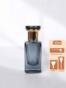 TSA 1件 30ml 凹面方形彩色玻璃香水噴霧瓶，雙色金銅色金屬蓋， 防漏可充填超細霧噴頭，附贈 3-in-1 填充工具，適用香水油，旅行必需品，居家裝飾，送給男士女士的禮物 - 彩色 - 查看 12