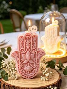 1 pieza Molde de silicona con diseño de loto, flexible y antiadherente, fácil de desmoldar para manualidades de velas de aromaterapia, jabón hecho a mano, resina epoxi y decoración del hogar - A - Ver 3
