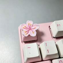樱花3D立体花朵设计十字轴键帽，适用于机械键盘装饰，打字/游戏/办公创意定制键盘键帽，通用键帽礼品 - 查看 2