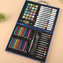 88-Piece Gift Box Art Set With Oil Pastels, Colored Pencils, And Markers. Works On Paper, Fabric, Wood, Glass, Rocks. Perfect For Students & Art Lovers-Great Back-To-School Or Birthday Gift. - Rectangle - View 4