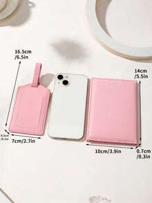1Pc Vacation Travel Embossed Map Airplane Luggage Tag Unisex - Pink - View 3
