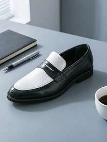 Penny Loafers Glänzende Fahrerschuhe, modische Luxus Herrenformalschuhe, Slip-On Business lässig Lederschuhe, Schwarz Weiß Lackleder Hochzeitsschuhe, atmungsaktive Derby Schuhe weich bequem Anzugschuhe, Luxus Büro Oxford Schuhe Gentleman elegant Abendformalschuhe - Schwarz und Weiss - Übersicht 5