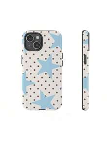 Cute Polka Dot Fashion Phone Case 1pc Cute Polka Dot Star Pattern Phone Case, Compatible With IPhone 17 Pro, 16, 15, 14, 13, 12, 11 Pro Max, XS, XR Spring Gift Party Birthday - 1pc - 查看 2