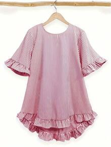Women Blouses & Shirts - Red Stripes - View 3