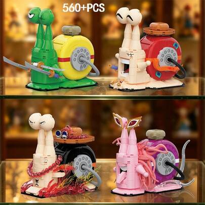Mais de 560 peças de blocos de montar da série Pirata: Caracol Telefone. Monte seu modelo de caracol decorativo com peças pequenas em ABS. Presente ideal para homens e mulheres. Perfeito para decoração de ambientes internos e como presente de aniversário ou Halloween.