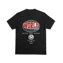 Sitio web independiente WORLD CUP2026 Copa del Mundo, nueva camiseta unisex de algodón puro, estilo casual, talla grande, cuello redondo y corte holgado. - Blanco - Ver 5