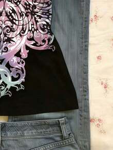 Camiseta de tirantes con estampado floral digital para mujer - Multicolor - Ver 5