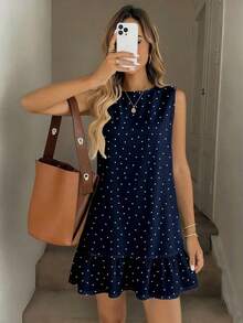 mini estampado para mujer, adecuado para primavera y verano - Azul marino - Ver 1