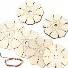 5pcs/Pack Wooden Round Bracelet Weaving Board, DIY Handmade Bracelet Crafting Tool - Bracelet Weaving Board - View 7