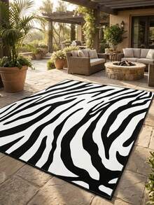 1PC Rug, Carpet, Area Rug, Door Mat, Nordic Modern Abstract Geometric Line Zebra Stripe Outdoor Carpet, Entrance, Balcony, Garden, Outdoor, Patio, Living Room, All Season Soft Machine Washable Rug Mat, Home Decor - Multicolor - View 7