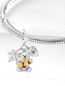 1 mặt dây chuyền hình báo gấm nằm sấp lấp lánh bằng bạc Sterling 925, thích hợp làm vòng tay DIY cho nữ. - tập trung - Xem 8