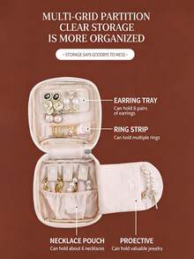 Hộp đựng trang sức du lịch di động, hộp đựng trang sức mini - Thích hợp để đựng nhẫn, bông tai, mặt dây chuyền, đồng hồ, dây chuyền và son môi. - Nhiều màu - Xem 11