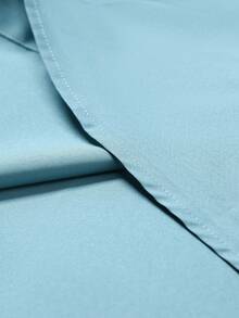 Men's Solid Color Business Casual Short Sleeve Shirt - Blue - View 7