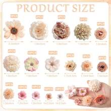 50pcs Artificial Flower Heads, Assorted Sizes Of Artificial Flowers, Mini Fake Daisies, Suitable For Wedding DIY, Home Decor, Halloween, Christmas, Wreath Supplies, Ideal Gift For Holiday Parties - Champagne - View 2