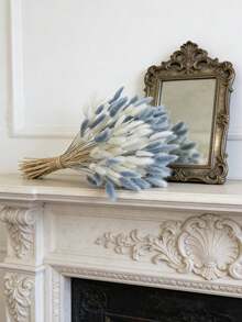 30-240pcs 44cm Artificial Faux Rabbit Tail Grass Stems, Home Decor Artificial Faux Rabbit Tail Grass Stems, Suitable For Bohemian Style Floral Arrangements, DIY Crafts, Home Kitchen And Wedding Decor, Christmas Decor, Thanksgiving Decor, DIY Wreath Decor - Blue and White Rabbit Tail Grass - View 4