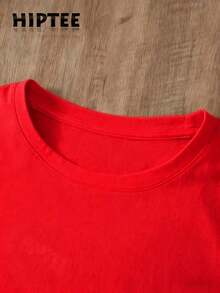 Camiseta unisex de manga corta 100% algodón con estampado de paisajes y letras y hombros caídos |         Camiseta Casual de Moda con Cuello Redondo y Manga Corta |         Ropa Urbana Retro Vintage de Talla Grande Y2K |         Ropa de Tallas Grandes para Mujer para Todas las Temporadas - Ropa Diaria Universitaria para Hombres y Mujeres 100% Algodón - Rojo - Ver 4