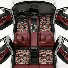 2pcs/4pcs, Fashionable Printed Car Floor Mats - Durable Floor Mats, Designed With Leopard Print And Cherry Bows. And Practical, They Are An Ideal Gift Choice And Long-Lasting. Suitable For Trucks, Sedans, SUVs, And Other Vehicle Types,Car Acessesories,Car Acessesories Interior,Accesorios Para Carro,Car Acessesories Women - 彩色 - 查看 2