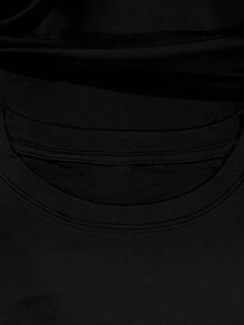 Elegante camiseta de mujer para uso diario, top casual de manga corta y cuello redondo, tela de elasticidad media, lavable a máquina, ajuste cómodo adecuado para todas las estaciones, camiseta de mujer, camiseta con diseño único, ajuste cómodo, camiseta chic y a la moda. - Negro - Ver 4