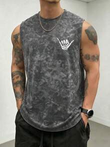 Simple Studio | Men's Vintage Rugged Style Washed Short Sleeve Tank Top | Suitable For Summer Wear | Comfortable & Breathable | Leading Fashion - Dark Grey - View 3