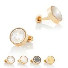 1pc Round CD-Shaped Enamel Metal Cufflinks, For Men's Formal Shirt - Multicolor - View 1