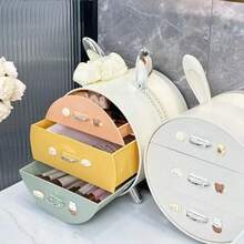 Rabbit-Shaped Storage Rack For Organizing Hair Clips, Makeup, And Jewelry In A Desktop Drawer - White Silvery - View 11