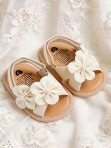 0-18 meses Sandalias blancas para bebé, Sandalias de verano para niños y niñas bebés, Zapatos de playa para exteriores de alta calidad para bebés y niños pequeños - Albaricoque - Ver 4