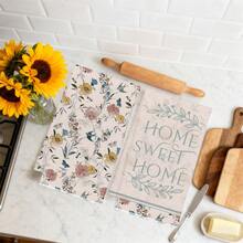 MEMNUN 2pcs Vintage Floral, Butterfly & Bird "Home Sweet Home" Printed Kitchen Towels, Dish Towels, Hand Towels, Dish Cloths, 15.75*23.62in(40*60cm) Super Soft Absorbent Microfiber Cleaning Cloths, Kitchen Accessories, Home Decor, Kitchen Decor, Suitable For Dining Room, Kitchen, Home Decoration And Gifts, All Seasons - Multicolor - View 7