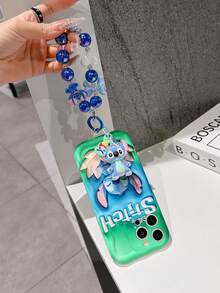 Disney Lilo & Stitch Phone Case With Stitch Charm And Stitch Lanyard - Cute Stitch Protective Case With Lotus Flower And Meditating Pose Design, Equipped With Delicate Stitch Decorative Lanyard And Beaded Bracelet For Easy Carrying, Compatible With IPhone 17, 16, 15, 14, 13, 12, 11 Pro Series, Ideal For Birthdays, Holidays, Anniversaries, Graduation Gifts, Or Any Special Occasion To Surprise Family, Friends, Classmates, And Loved Ones. - trắng - Xem 5