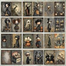 36 Sheets A5 Dark Halloween Cartoon Character Background Scrapbooking Paper, Suitable For Bullet Journal, Scrapbook, Card Making And Craft Projects - Rectangle - View 4