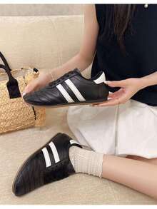 Retro Flat Casual 2026 Spring New Versatile Soft-Sole Shoes, Lightweight Sporty - Black - View 2