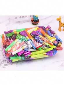 100pcs Colorful Tassel Party Whistles, Noise Makers Suitable For Parties, Birthdays, Graduations, Easter, Valentine's Day And Other Celebration Events - Multicolor - View 5