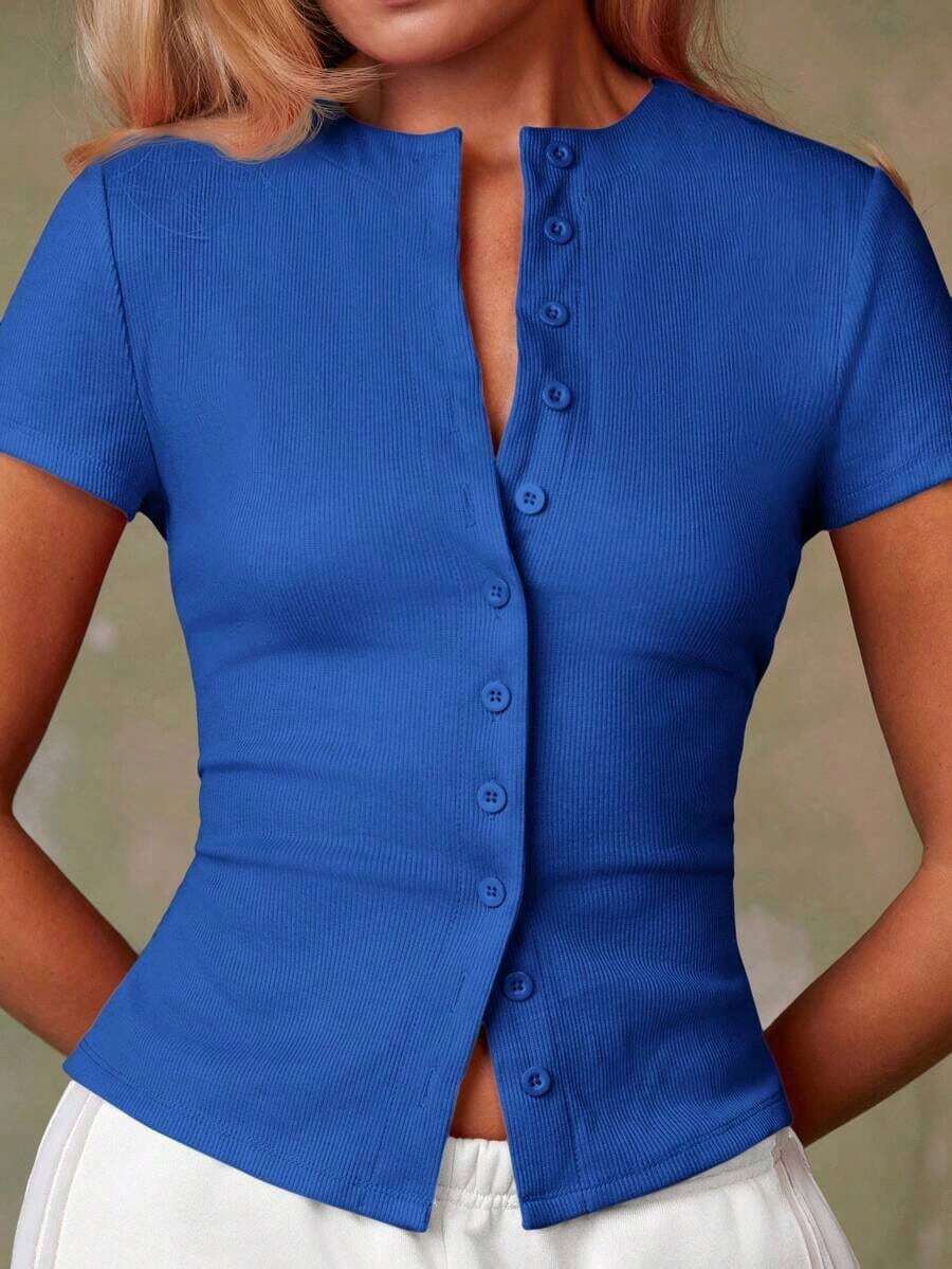 Cárdigan rojo casual para mujer - Azul 2 - Ver 1