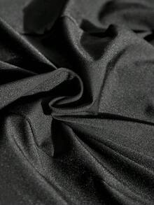 Pantalones con cintura alta de color liso y corte acampanado - Negro - Ver 11