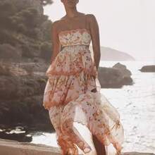 Summer New Women's Cake Strap Dress With Fashionable Tassels And Waist-Revealing Embroidery - Pink - View 5