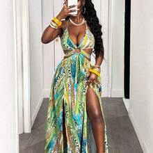 BamGlam Women's Zebra Print Color Block Hollow Out Tie-Up Dress, Suitable For Dates And Parties - Multicolor - Ver 7