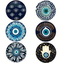 6pcs Summer Fruit Art Coaster Set - Heat-Resistant, Non-Slip & Decorative Table Mats For Home, Office & Parties - 3.94" Square - Multicolor - View 10