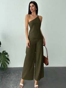 Conjunto de dos piezas para mujer para uso diario - Verde militar - Ver 6