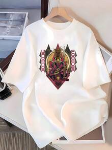 A Powerful Warrior Figure With A Spear Symbolizes Strength And Cultural Pride In Gold And Red Tones That Evoke Energy And Courage. A Comfortable And Modern White Women's T-Shirt For Everyday Wear And Casual Occasions. - 白色 - 查看 3