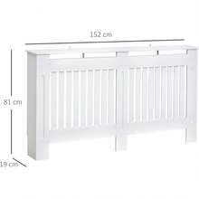 Slatted Radiator Cover Painted Cabinet MDF Lined Grill In White (172L X 19W X 81H Cm) - White - View 6