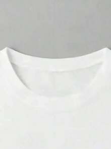 Camiseta playera básica gráfica estampada casual dama mujer manga corta cuello redondo look casual relajado cómodo versátil fresca ligera colorido diseño luna dorado estrellasPure-Cotton - Blanco - Ver 4