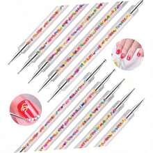 LANDOT 5pcs Double-Ended Rhinestone Picker Tool Set, Suitable For DIY Nail Art Decoration And Nail Salon Use - Baby Pink - View 7